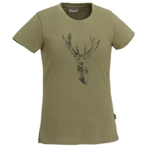 Fakta Ensfarvet T-shirt i enkelt design Ideel til både jagt- og hverdagsbrug Med print Rund hals Kortærmet