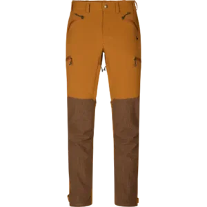 · Zipped thigh pockets · Benlommer med lynlås · Ventilationslynlåse Main material · 94% Nylon/6% Elastane · DWR · Oxford Main material · 94% Polyester/6% Elastane Lining · 100% Polyester · SEETEX® 10000/10000 · SEETEX® 2-layer lining · Wash 30C · Do not bleach · Do not tumble dry · Do not iron · Do not dry clean SEELAND - Larch membran-buks_burnt clay
